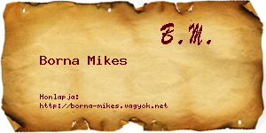 Borna Mikes névjegykártya